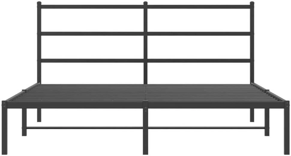 Metalinis lovos rėmas su galvūgaliu, juodos spalvos, 150x200cm