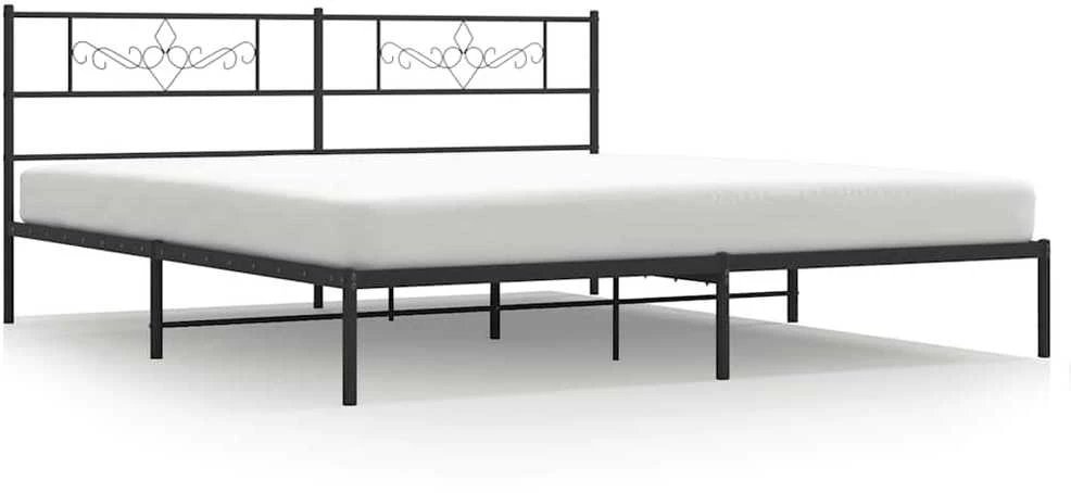 Lova Metalinis lovos rėmas su galvūgaliu, juodos spalvos, 183x213cm