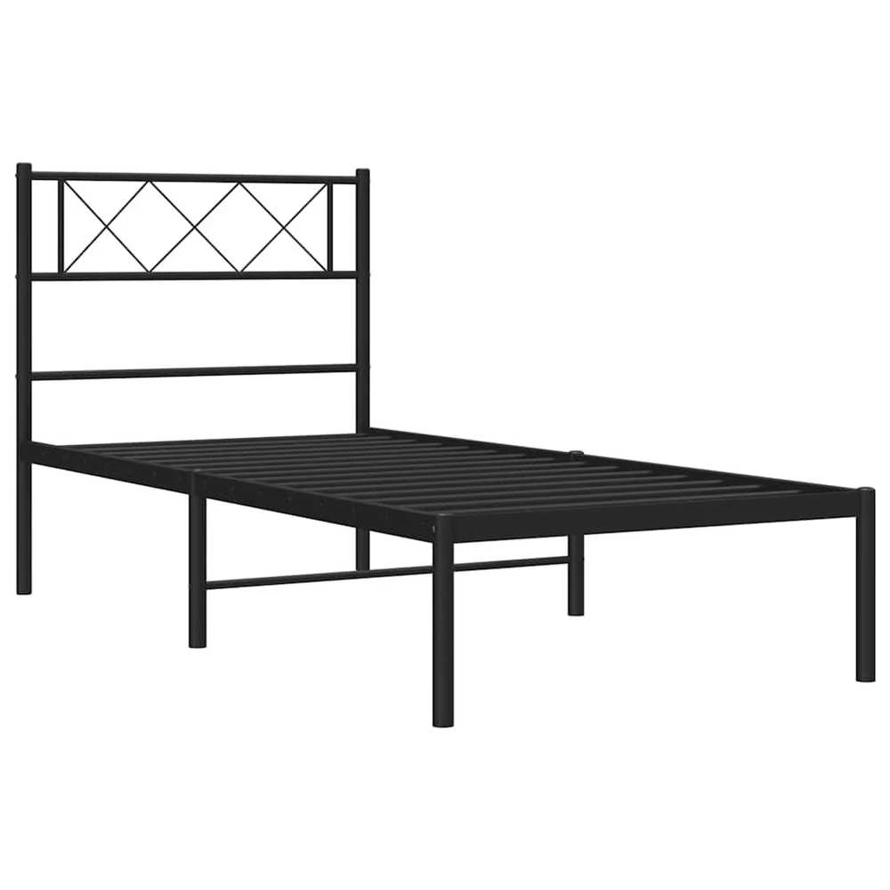 Lova Metalinis lovos rėmas su galvūgaliu, juodos spalvos, 100x190cm