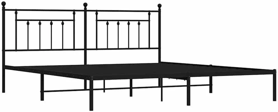 Lova Metalinis lovos rėmas su galvūgaliu, juodos spalvos, 193x203cm