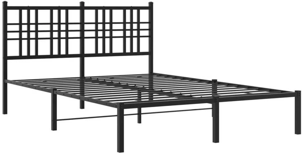 Lova Metalinis lovos rėmas su galvūgaliu, juodos spalvos, 135x190cm