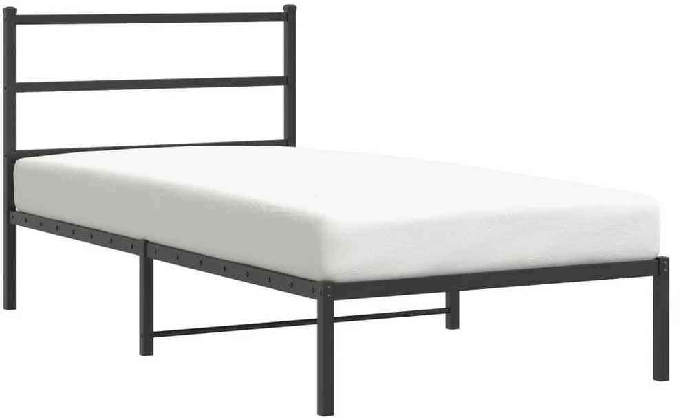 Lova Metalinis lovos rėmas su galvūgaliu, juodos spalvos, 107x203cm