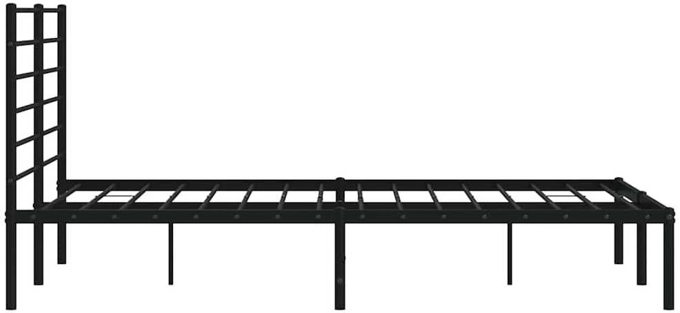Metalinis lovos rėmas su galvūgaliu, juodos spalvos, 150x200cm