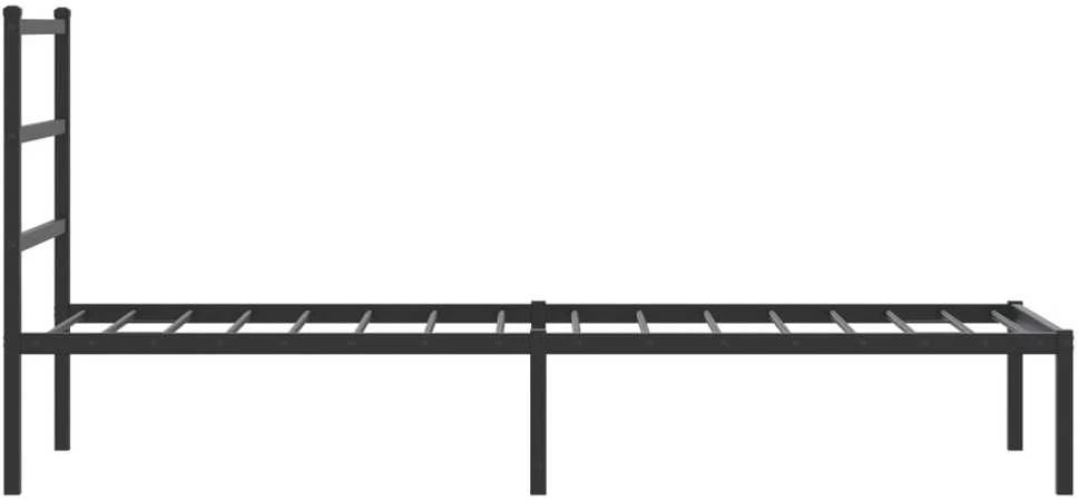 Metalinis lovos rėmas su galvūgaliu, juodos spalvos, 75x190cm