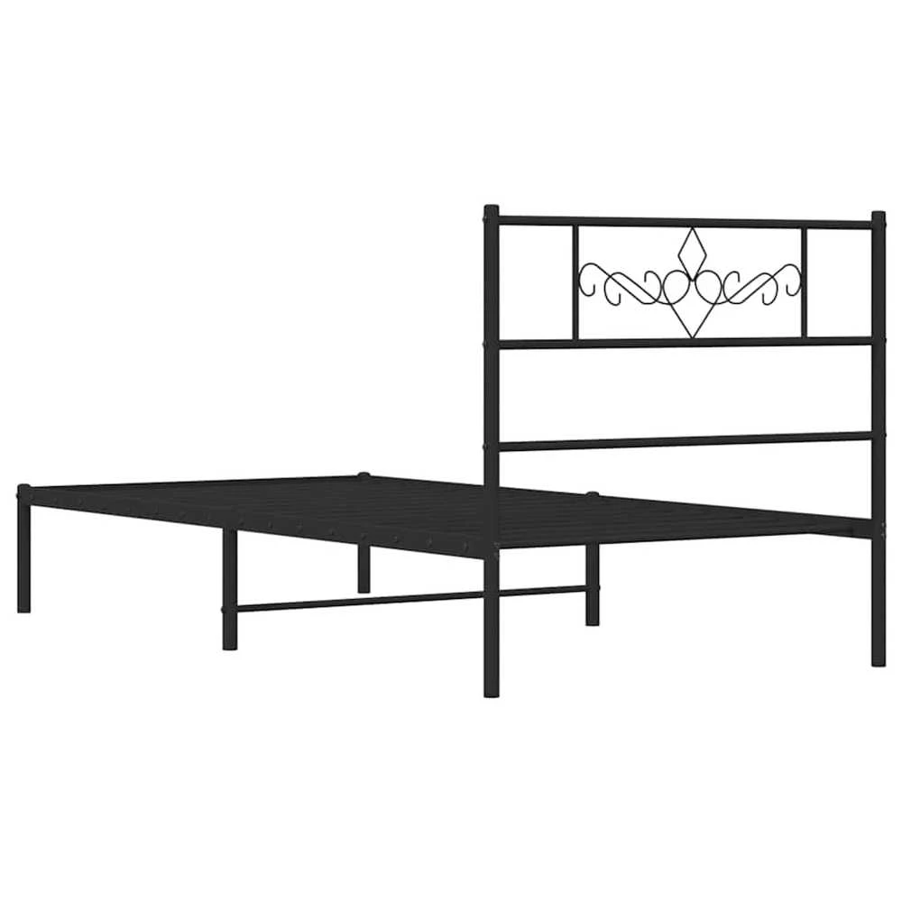 Lova Metalinis lovos rėmas su galvūgaliu, juodos spalvos, 100x190cm