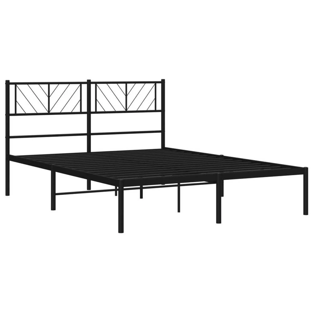 Lova Metalinis lovos rėmas su galvūgaliu, juodos spalvos, 120x190 cm