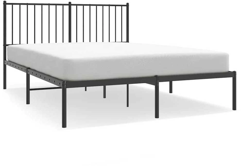 Lova Metalinis lovos rėmas su galvūgaliu, juodos spalvos, 135x190cm