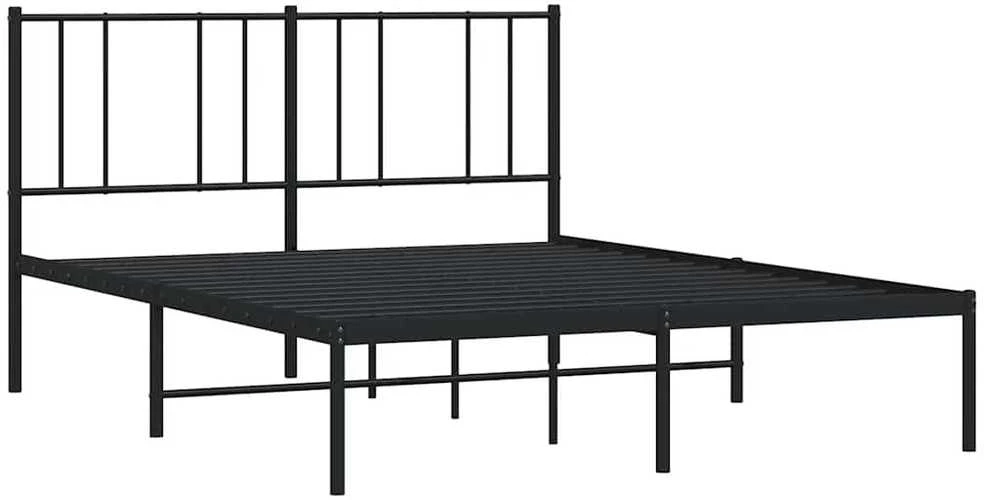 Lova Metalinis lovos rėmas su galvūgaliu, juodos spalvos, 135x190cm