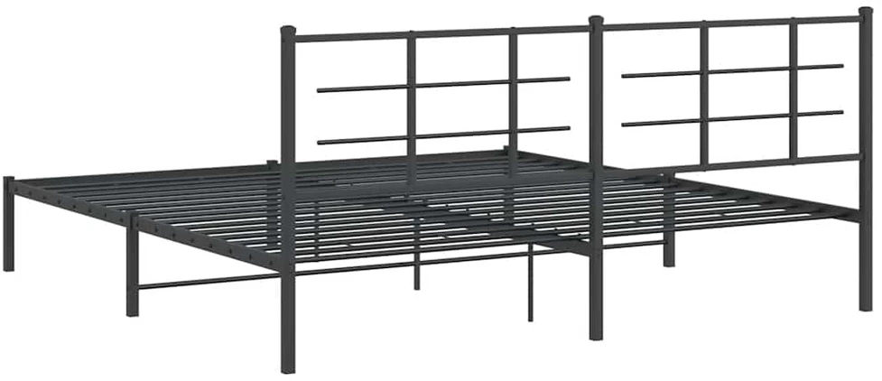 Lova Metalinis lovos rėmas su galvūgaliu, juodos spalvos, 193x203cm