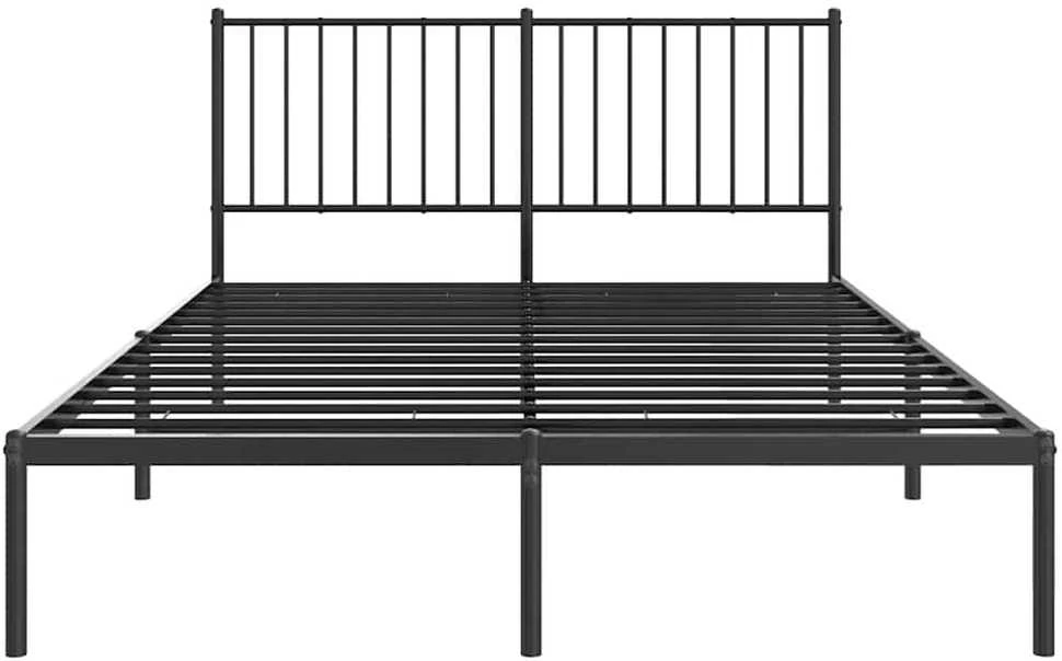 Lova Metalinis lovos rėmas su galvūgaliu, juodos spalvos, 135x190cm