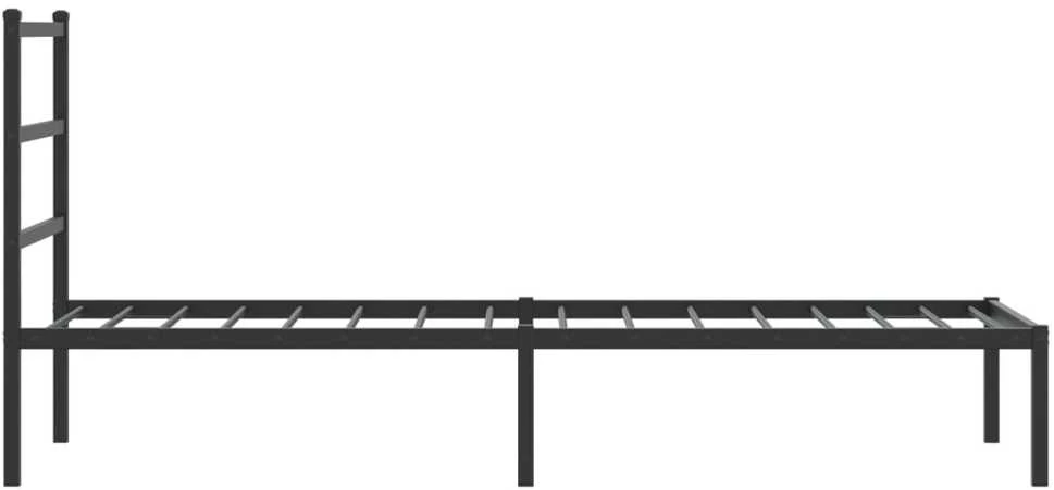 Metalinis lovos rėmas su galvūgaliu, juodos spalvos, 80x200cm