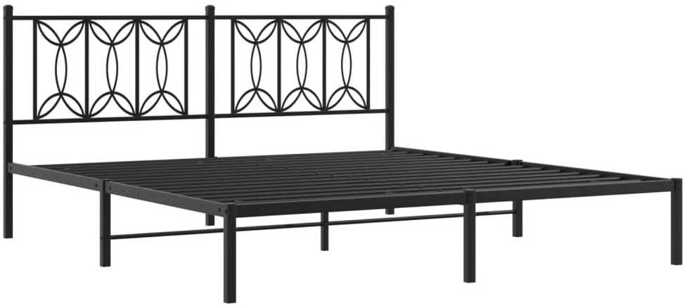 Lova Metalinis lovos rėmas su galvūgaliu, juodos spalvos, 183x213cm