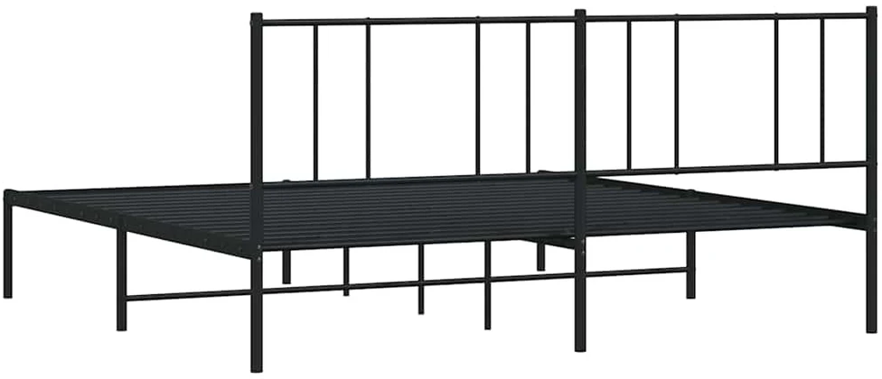 Lova Metalinis lovos rėmas su galvūgaliu, juodos spalvos, 183x213cm
