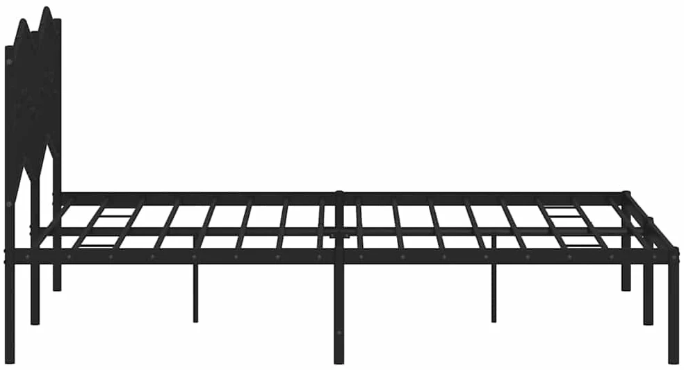 Metalinis lovos rėmas su galvūgaliu, juodos spalvos, 140x190cm