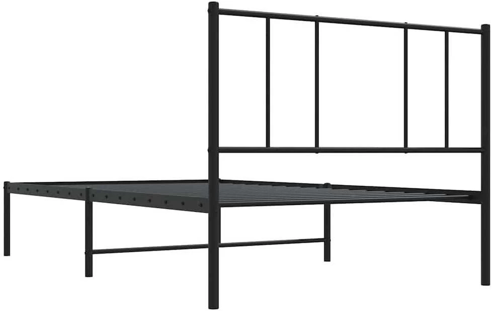 Lova Metalinis lovos rėmas su galvūgaliu, juodos spalvos, 100x190cm