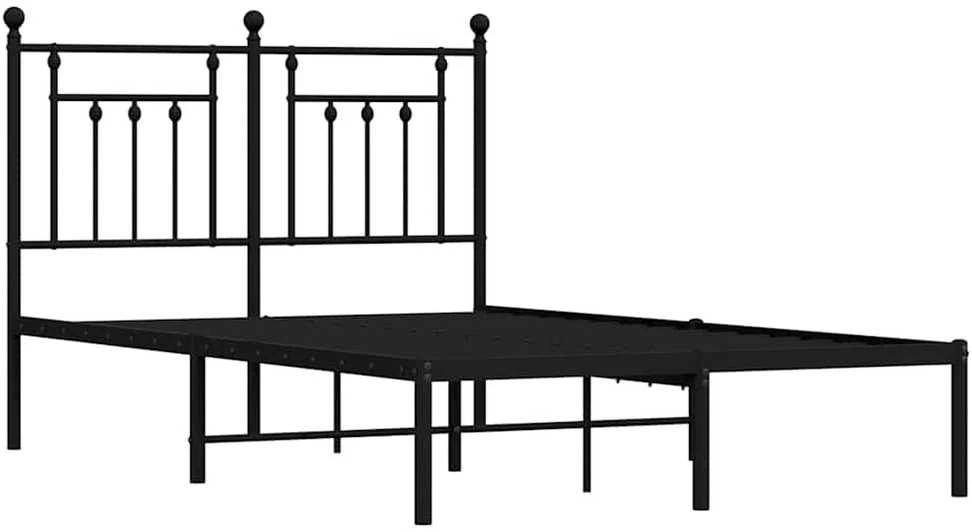Lova Metalinis lovos rėmas su galvūgaliu, juodos spalvos, 135x190cm