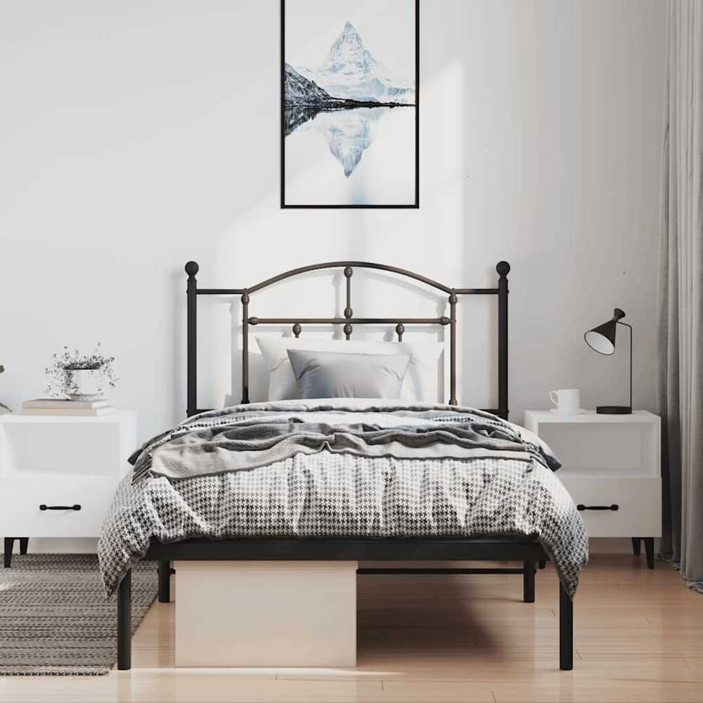 Lova Metalinis lovos rėmas su galvūgaliu, juodos spalvos, 100x190cm