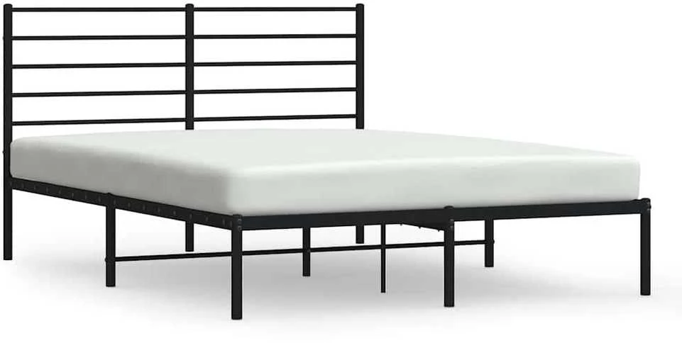 Lova Metalinis lovos rėmas su galvūgaliu, juodos spalvos, 135x190cm