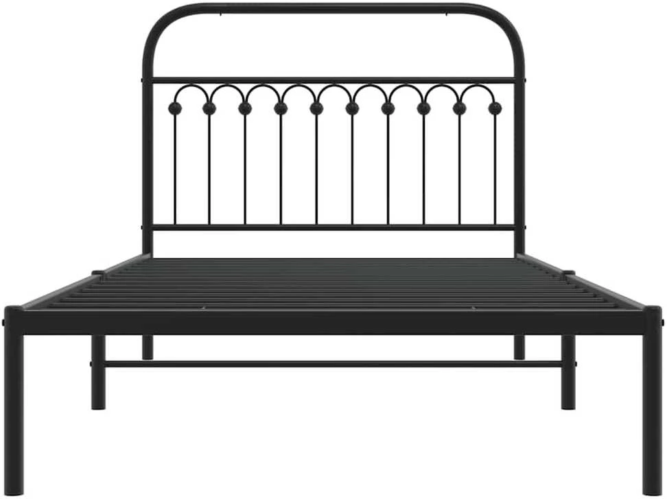 Lova Metalinis lovos rėmas su galvūgaliu, juodos spalvos, 107x203cm