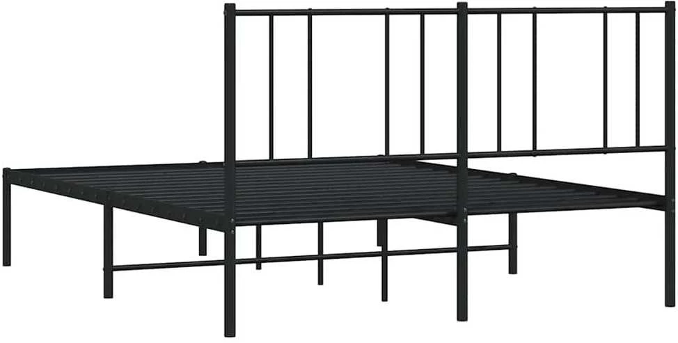 Lova Metalinis lovos rėmas su galvūgaliu, juodos spalvos, 135x190cm