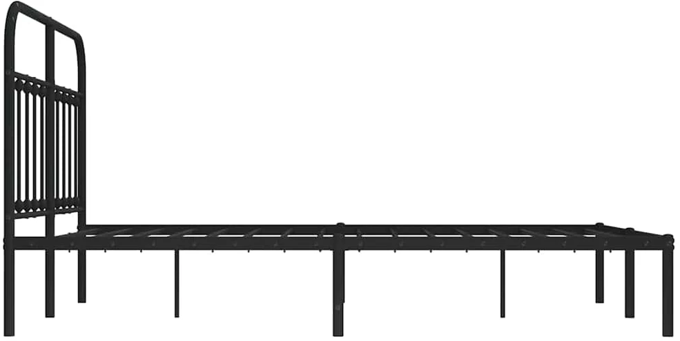 Metalinis lovos rėmas su galvūgaliu, juodos spalvos, 140x200cm