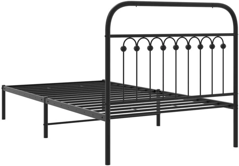 Lova Metalinis lovos rėmas su galvūgaliu, juodos spalvos, 100x190cm