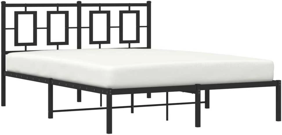 Lova Metalinis lovos rėmas su galvūgaliu, juodos spalvos, 135x190cm