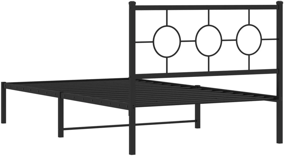 Lova Metalinis lovos rėmas su galvūgaliu, juodos spalvos, 107x203cm