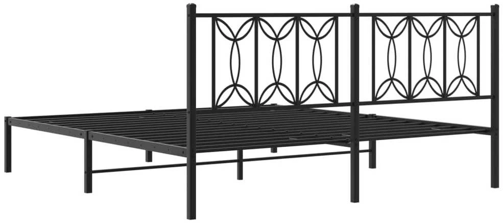 Lova Metalinis lovos rėmas su galvūgaliu, juodos spalvos, 183x213cm