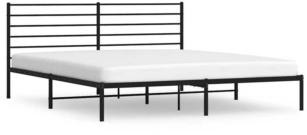 Lova Metalinis lovos rėmas su galvūgaliu, juodos spalvos, 183x213cm