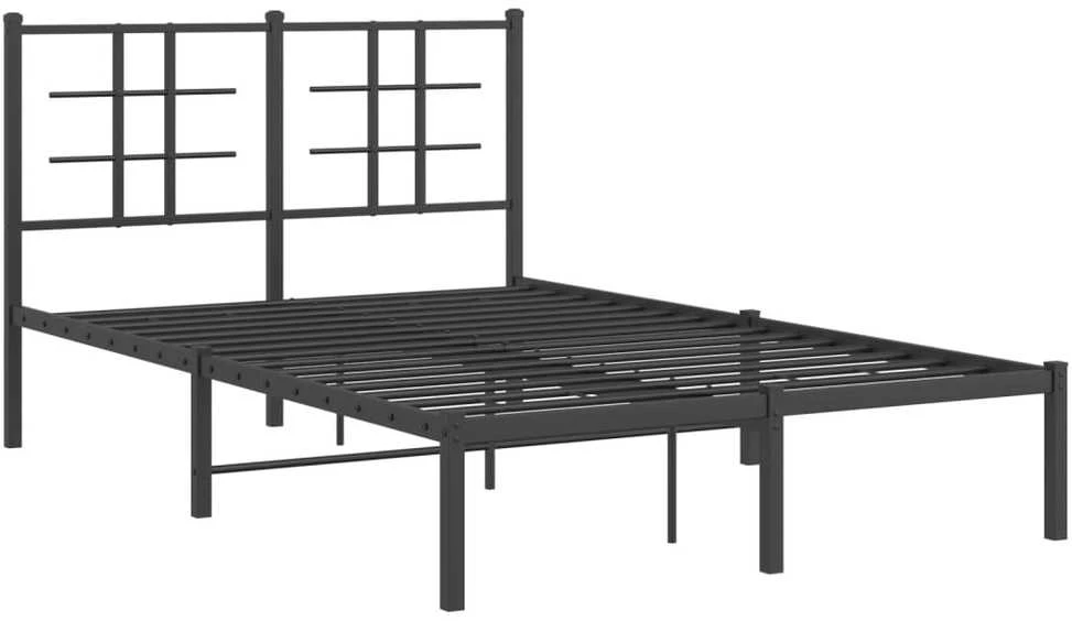 Lova Metalinis lovos rėmas su galvūgaliu, juodos spalvos, 120x190 cm