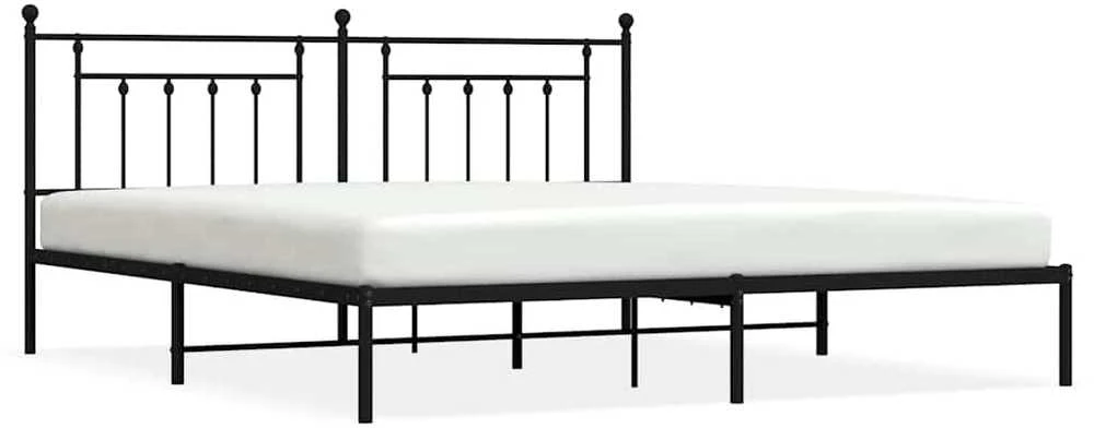 Lova Metalinis lovos rėmas su galvūgaliu, juodos spalvos, 193x203cm