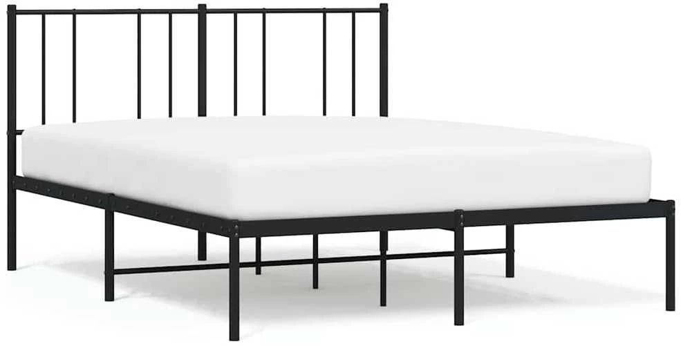 Lova Metalinis lovos rėmas su galvūgaliu, juodos spalvos, 135x190cm