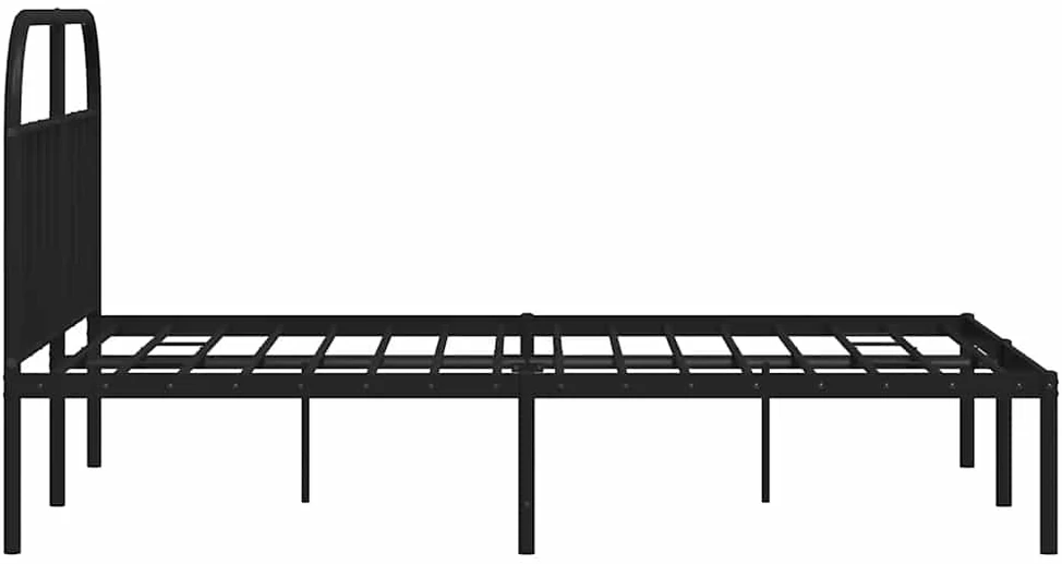 Metalinis lovos rėmas su galvūgaliu, juodos spalvos, 140x200cm