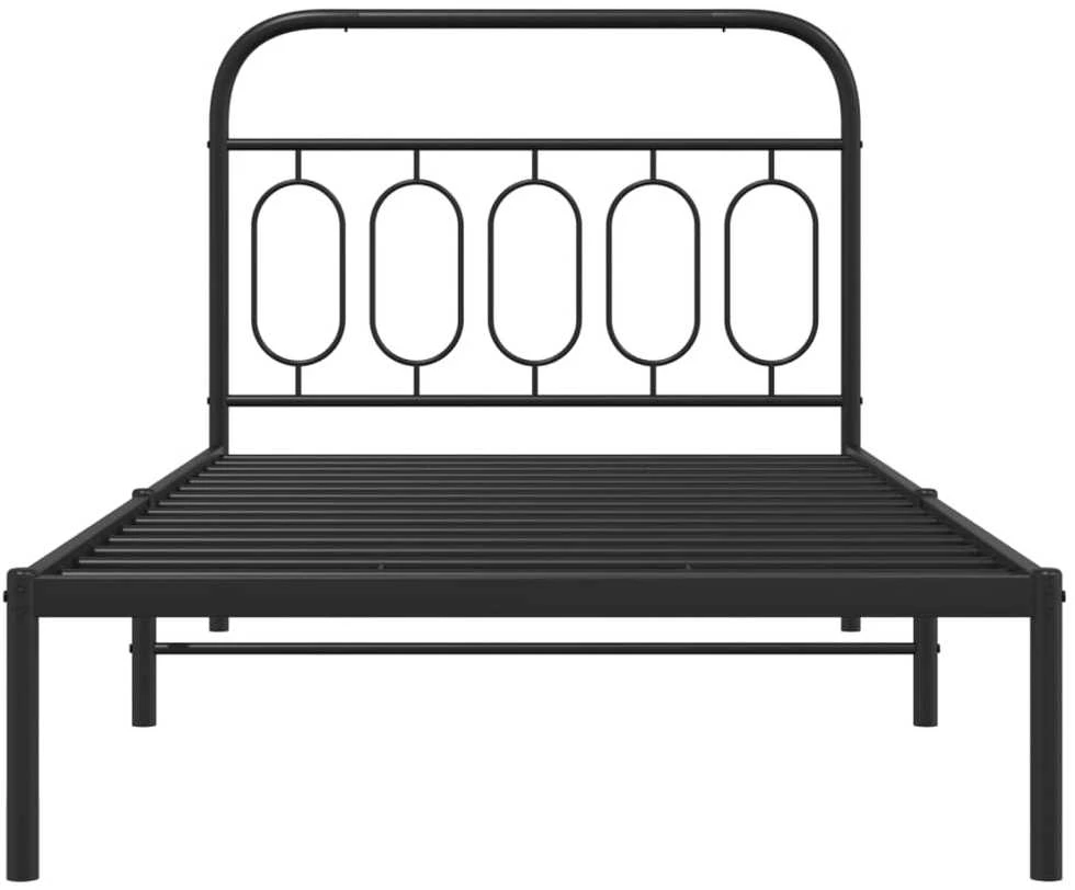 Lova Metalinis lovos rėmas su galvūgaliu, juodos spalvos, 107x203cm