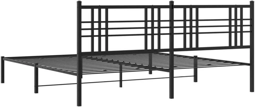 Lova Metalinis lovos rėmas su galvūgaliu, juodos spalvos, 193x203cm