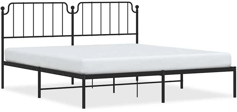 Lova Metalinis lovos rėmas su galvūgaliu, juodos spalvos, 183x213cm