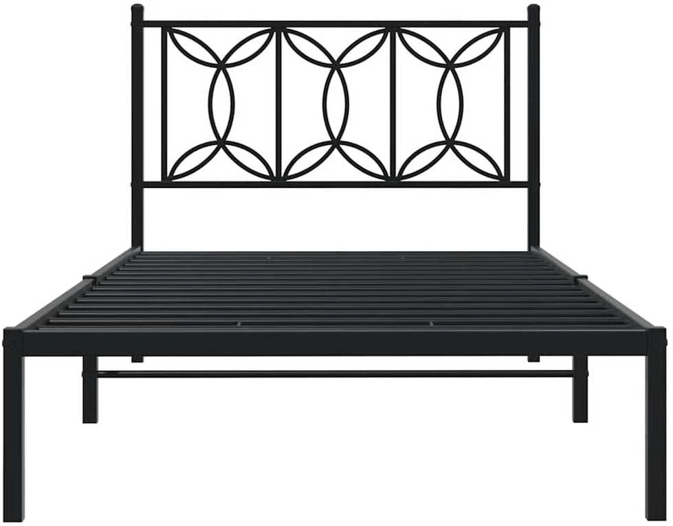 Lova Metalinis lovos rėmas su galvūgaliu, juodos spalvos, 107x203cm