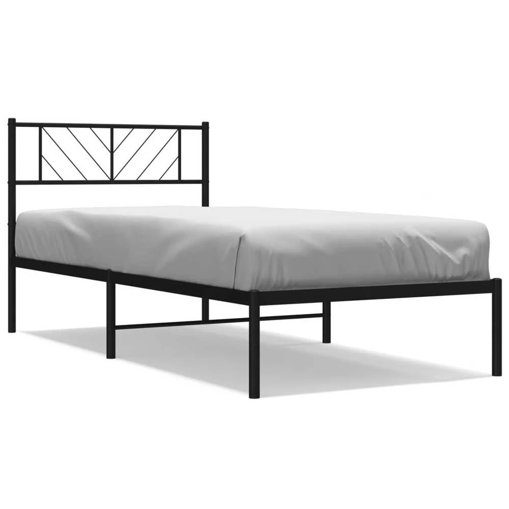Lova Metalinis lovos rėmas su galvūgaliu, juodos spalvos, 107x203cm