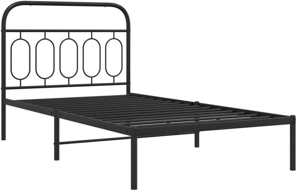 Lova Metalinis lovos rėmas su galvūgaliu, juodos spalvos, 107x203cm