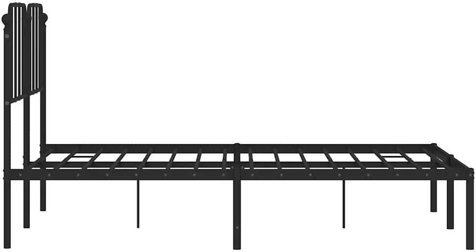 Lova Metalinis lovos rėmas su galvūgaliu, juodos spalvos, 135x190cm