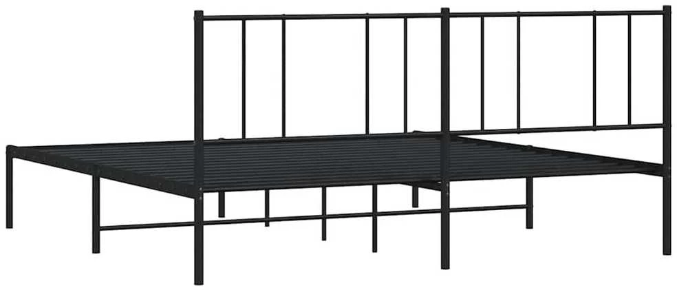 Lova Metalinis lovos rėmas su galvūgaliu, juodos spalvos, 193x203cm