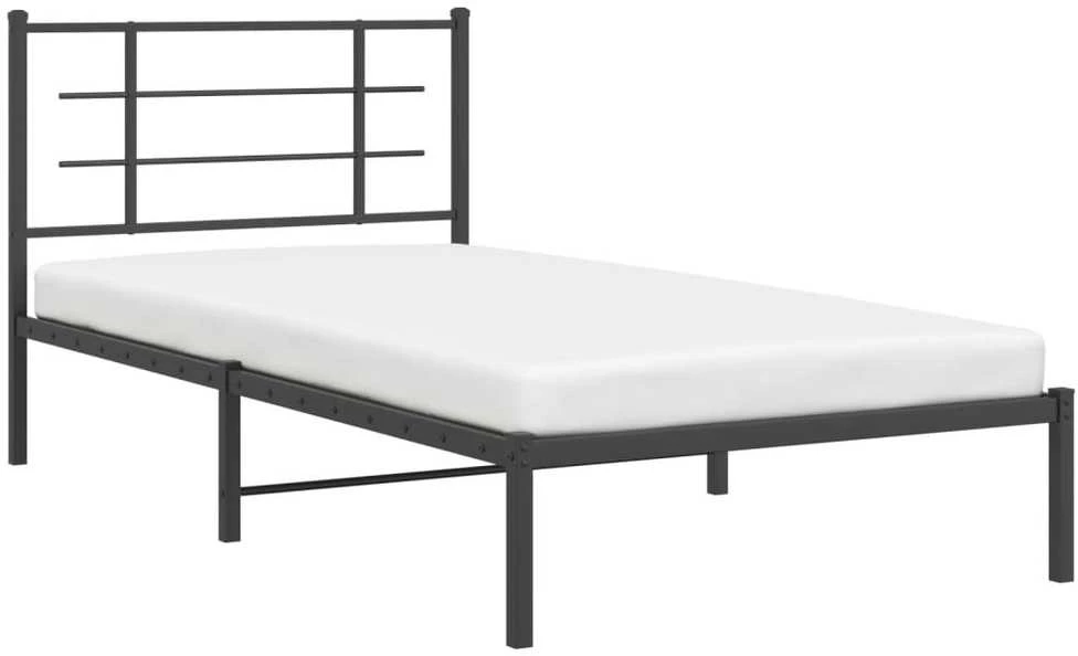 Lova Metalinis lovos rėmas su galvūgaliu, juodos spalvos, 107x203cm