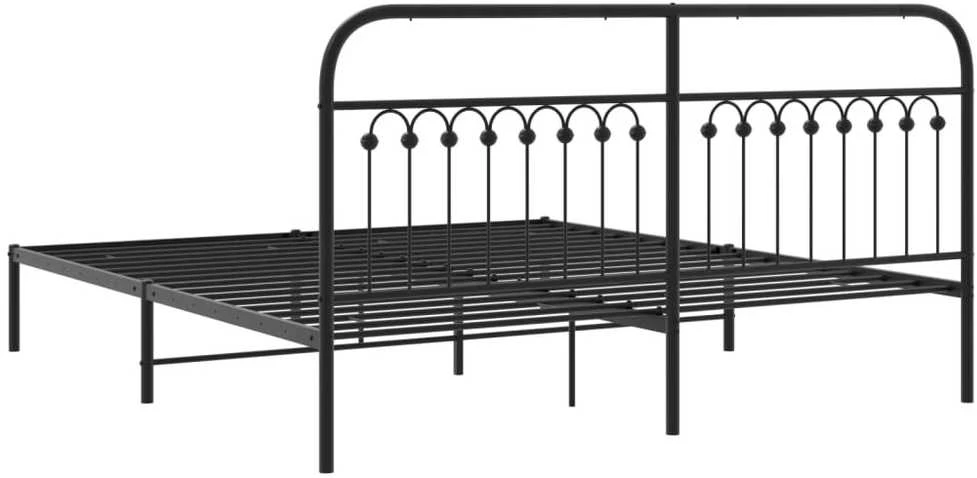 Lova Metalinis lovos rėmas su galvūgaliu, juodos spalvos, 183x213cm