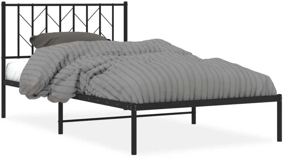 Lova Metalinis lovos rėmas su galvūgaliu, juodos spalvos, 107x203cm