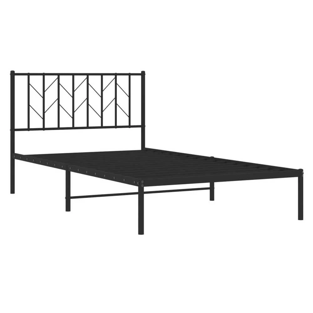 Lova Metalinis lovos rėmas su galvūgaliu, juodos spalvos, 107x203cm