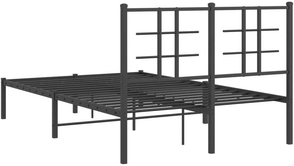 Lova Metalinis lovos rėmas su galvūgaliu, juodos spalvos, 120x190 cm