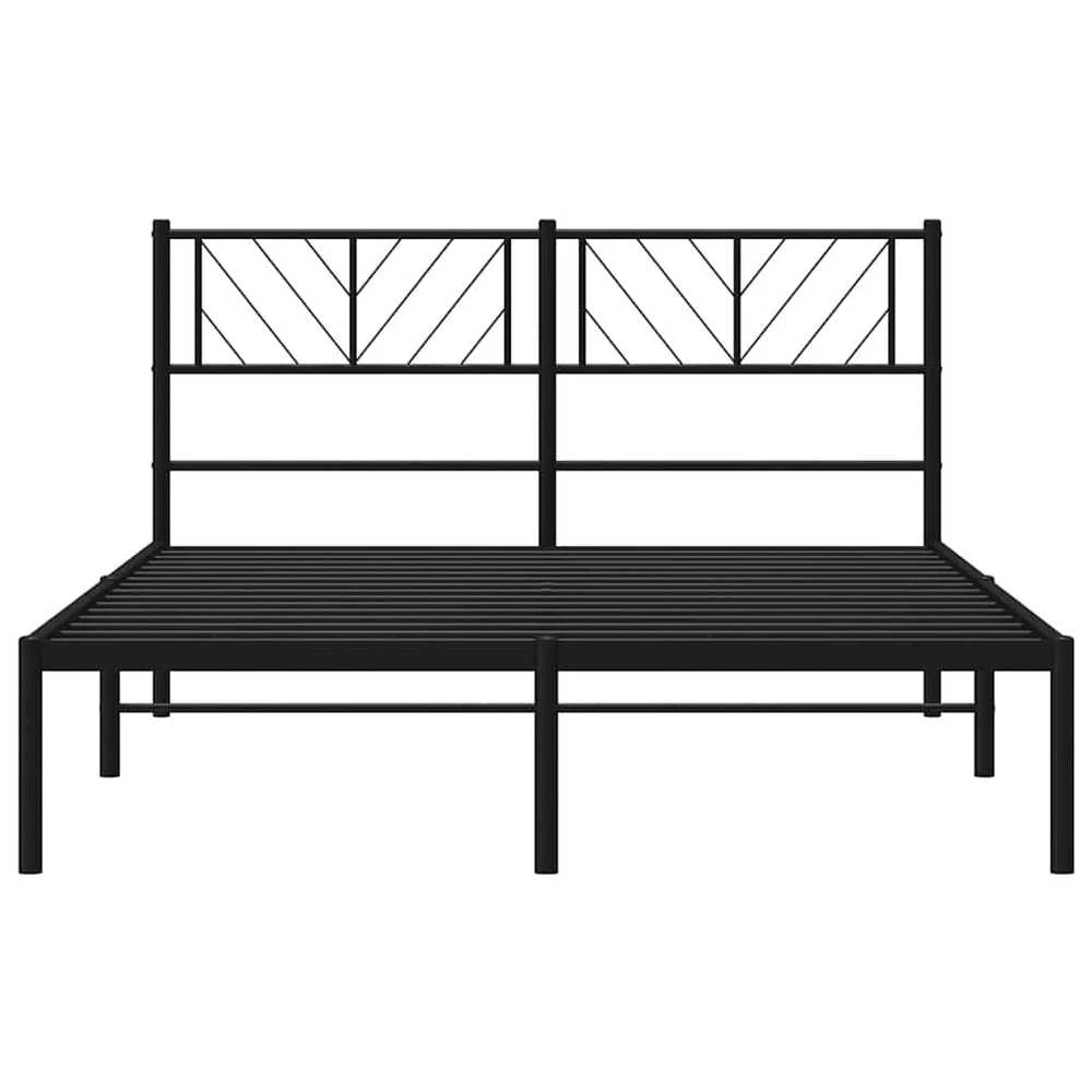 Lova Metalinis lovos rėmas su galvūgaliu, juodos spalvos, 135x190cm