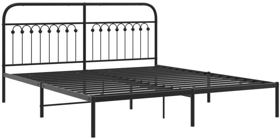 Lova Metalinis lovos rėmas su galvūgaliu, juodos spalvos, 183x213cm