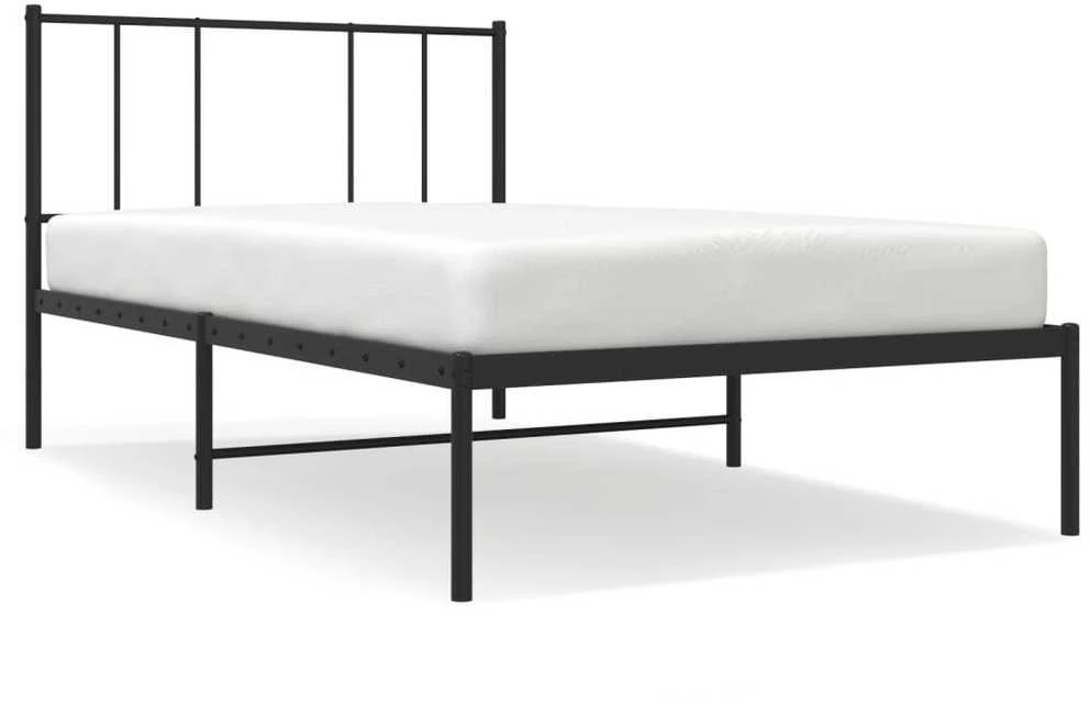 Lova Metalinis lovos rėmas su galvūgaliu, juodos spalvos, 107x203cm